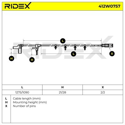 ABS Sensor RIDEX 412W0757 412W0757 - foto 8