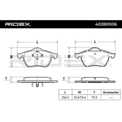 Bremsbeläge Satz RIDEX 402B0006 402B0006 - foto 4