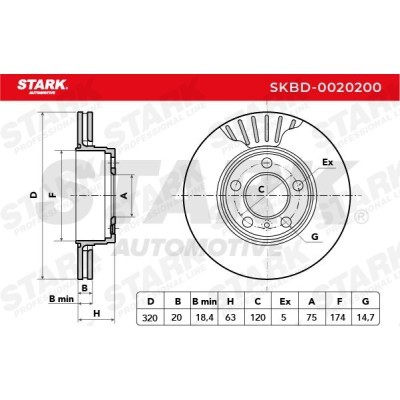 Bremsscheibe Stark SKBD-0020200 SKBD-0020200 - foto 6