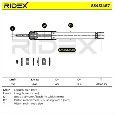 Stoßdämpfer RIDEX 854S1487 854S1487 - foto 6