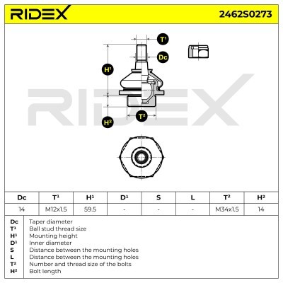 Traggelenk RIDEX 2462S0273 2462S0273 - foto 8