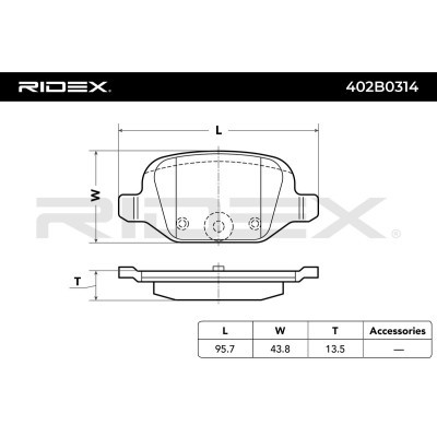 Bremsbeläge Satz RIDEX 402B0314 402B0314 - foto 3