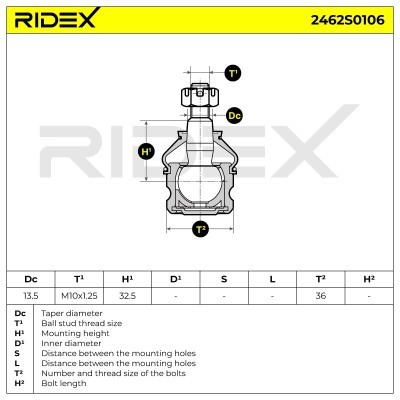 Traggelenk RIDEX 2462S0106 2462S0106 - foto 5