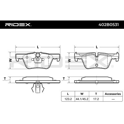 Bremsbeläge Satz RIDEX 402B0531 402B0531 - foto 3