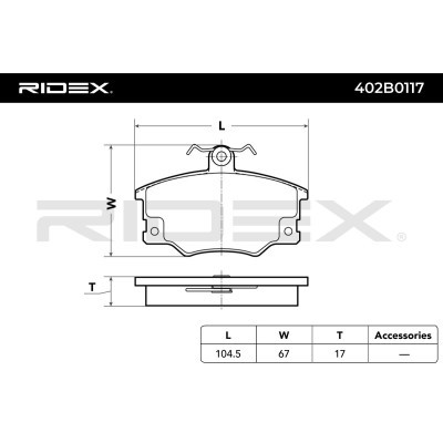 Bremsbeläge Satz RIDEX 402B0117 402B0117 - foto 3