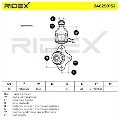 Traggelenk RIDEX 2462S0152 2462S0152 - foto 5