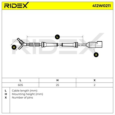 ABS Sensor RIDEX 412W0211 412W0211 - foto 6