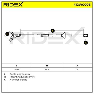 ABS Sensor RIDEX 412W0006 412W0006 - foto 5