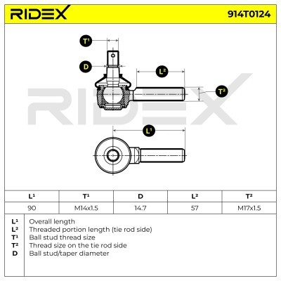 Spurstangenkopf RIDEX 914T0124 914T0124 - foto 6