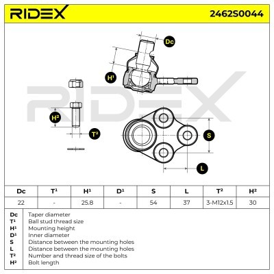 Traggelenk RIDEX 2462S0044 2462S0044 - foto 3
