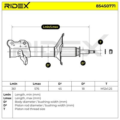 Stoßdämpfer RIDEX 854S0771 854S0771 - foto 7