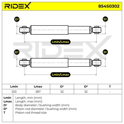 Stoßdämpfer RIDEX 854S0302 854S0302 - foto 5
