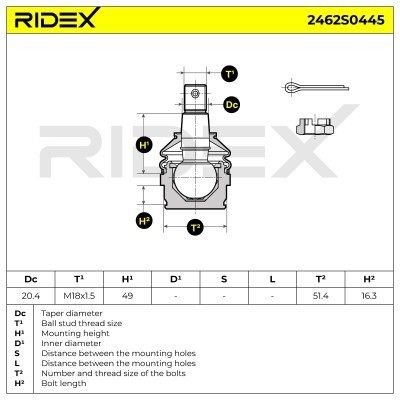 Traggelenk RIDEX 2462S0445 2462S0445 - foto 5
