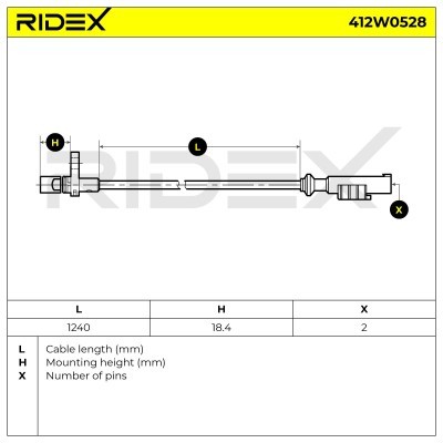 ABS Sensor RIDEX 412W0528 412W0528 - foto 6