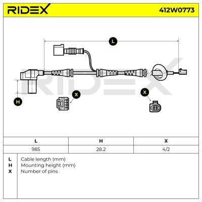 ABS Sensor RIDEX 412W0773 412W0773 - foto 7