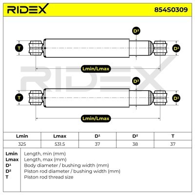 Stoßdämpfer RIDEX 854S0309 854S0309 - foto 7