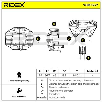 Bremssattel RIDEX 78B1337 78B1337 - foto 7