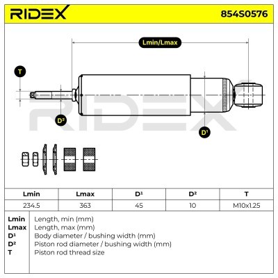 Stoßdämpfer RIDEX 854S0576 854S0576 - foto 7