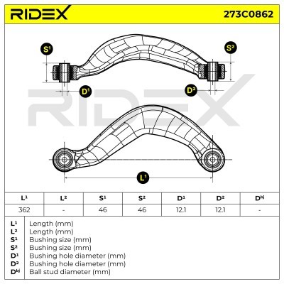 Querlenker RIDEX 273C0862 273C0862 - foto 5
