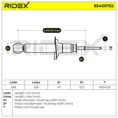 Stoßdämpfer RIDEX 854S0752 854S0752 - foto 8