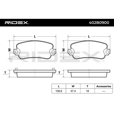 Bremsbeläge Satz RIDEX 402B0900 402B0900 - foto 5