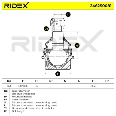 Traggelenk RIDEX 2462S0081 2462S0081 - foto 3