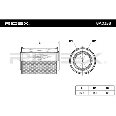 Luftfilter RIDEX 8A0358 8A0358 - foto 4