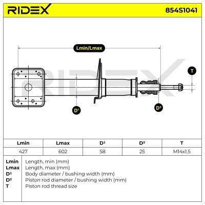 Stoßdämpfer RIDEX 854S1041 854S1041 - foto 9