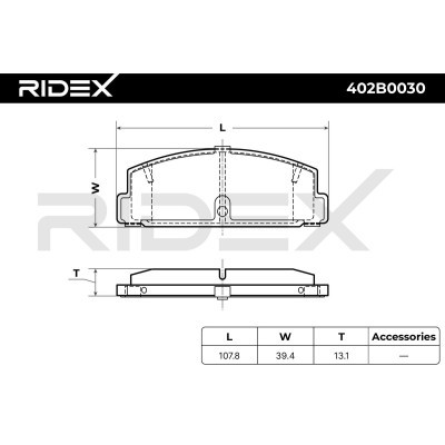 Bremsbeläge Satz RIDEX 402B0030 402B0030 - foto 6