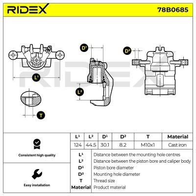 Bremssattel RIDEX 78B0685 78B0685 - foto 5