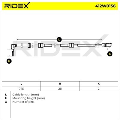 ABS Sensor RIDEX 412W0156 412W0156 - foto 7