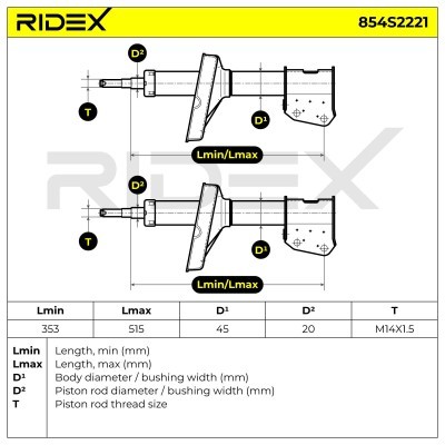 Stoßdämpfer RIDEX 854S2221 854S2221 - foto 4