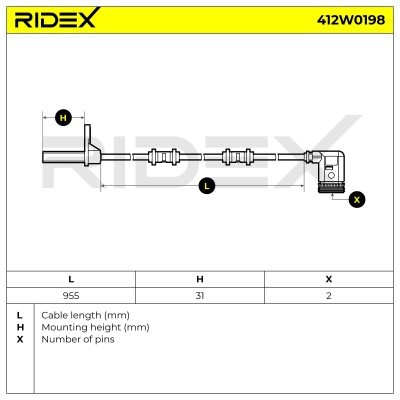 ABS Sensor RIDEX 412W0198 412W0198 - foto 7