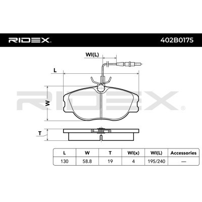 Bremsbeläge Satz RIDEX 402B0175 402B0175 - foto 3