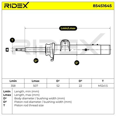 Stoßdämpfer RIDEX 854S1645 854S1645 - foto 8