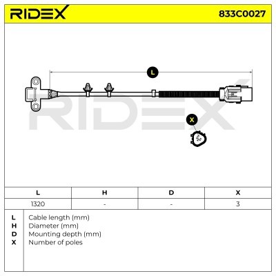 Impulsgeber, Kurbelwelle RIDEX 833C0027 833C0027 - foto 3