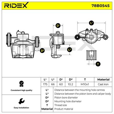 Bremssattel RIDEX 78B0545 78B0545 - foto 6