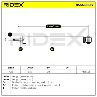 Stoßdämpfer RIDEX 854S18657 854S18657 - foto 8