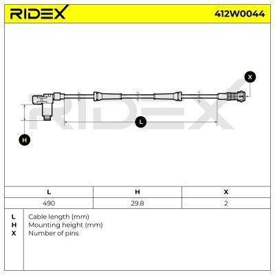 ABS Sensor RIDEX 412W0044 412W0044 - foto 7