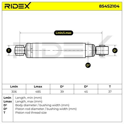 Stoßdämpfer RIDEX 854S2104 854S2104 - foto 8