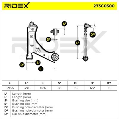 Querlenker RIDEX 273C0500 273C0500 - foto 6