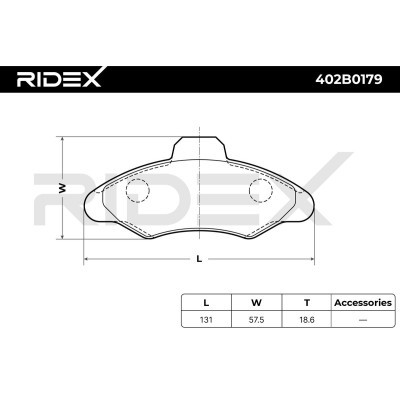 Bremsbeläge Satz RIDEX 402B0179 402B0179 - foto 8