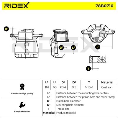 Bremssattel RIDEX 78B0710 78B0710 - foto 7