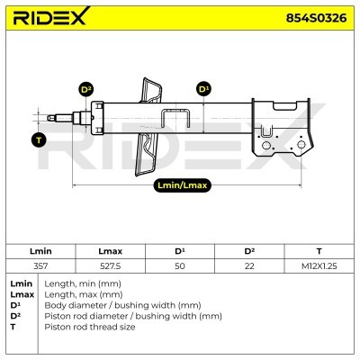 Stoßdämpfer RIDEX 854S0326 854S0326 - foto 9