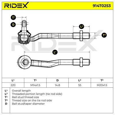 Spurstangenkopf RIDEX 914T0253 914T0253 - foto 5