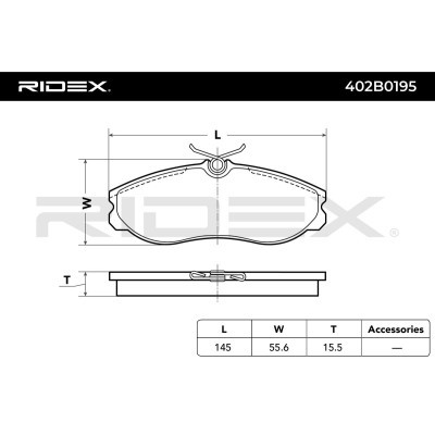 Bremsbeläge Satz RIDEX 402B0195 402B0195 - foto 6