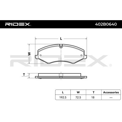 Bremsbeläge Satz RIDEX 402B0640 402B0640 - foto 7