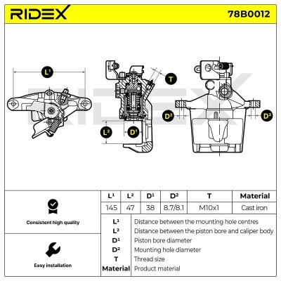 Bremssattel RIDEX 78B0012 78B0012 - foto 5