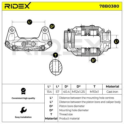 Bremssattel RIDEX 78B0380 78B0380 - foto 7