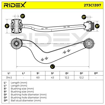 Querlenker RIDEX 273C1397 273C1397 - foto 6